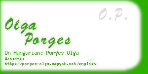 olga porges business card